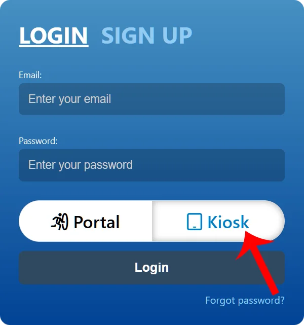 Login as a Kiosk