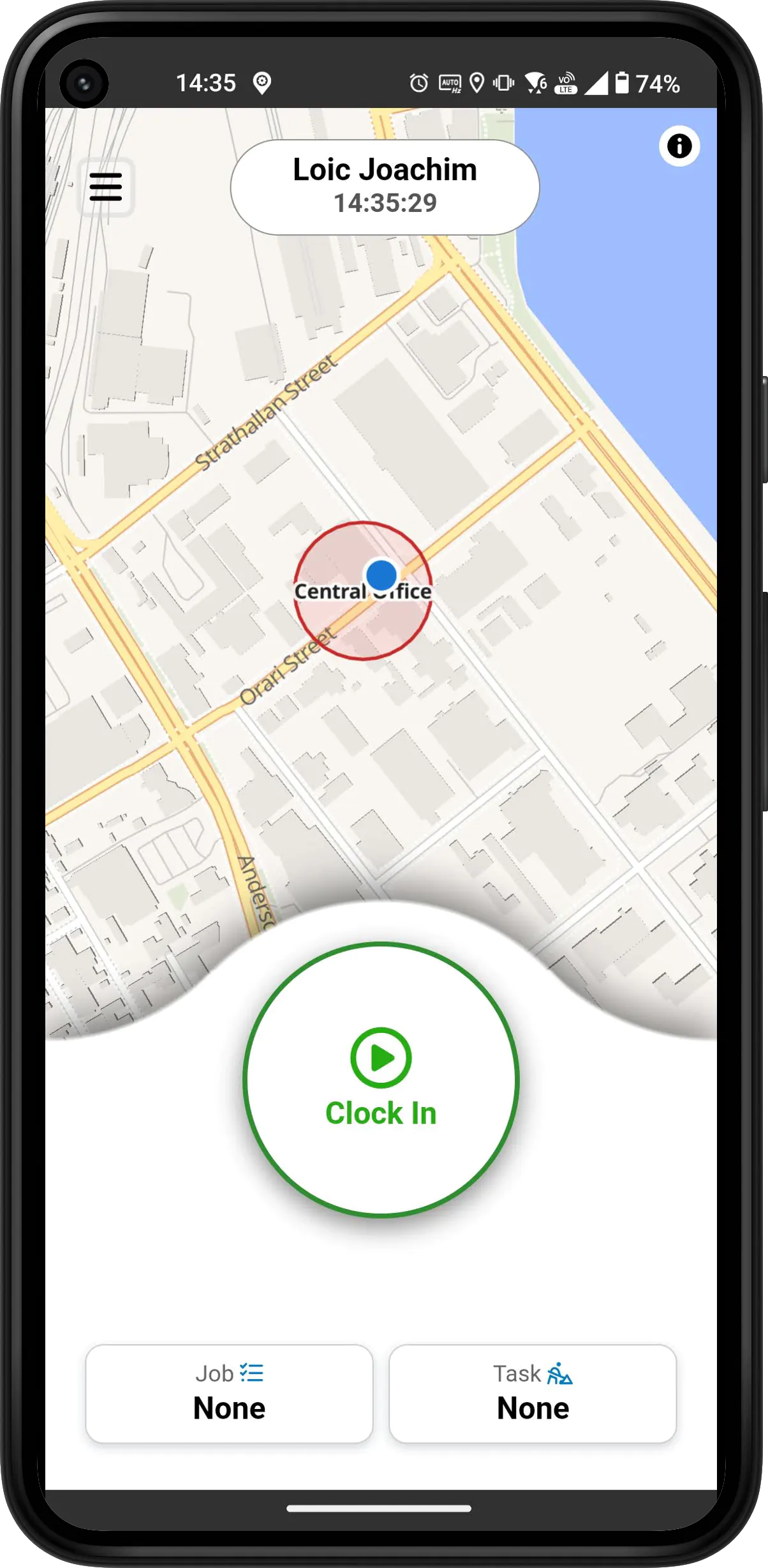 Mobile App Clock In