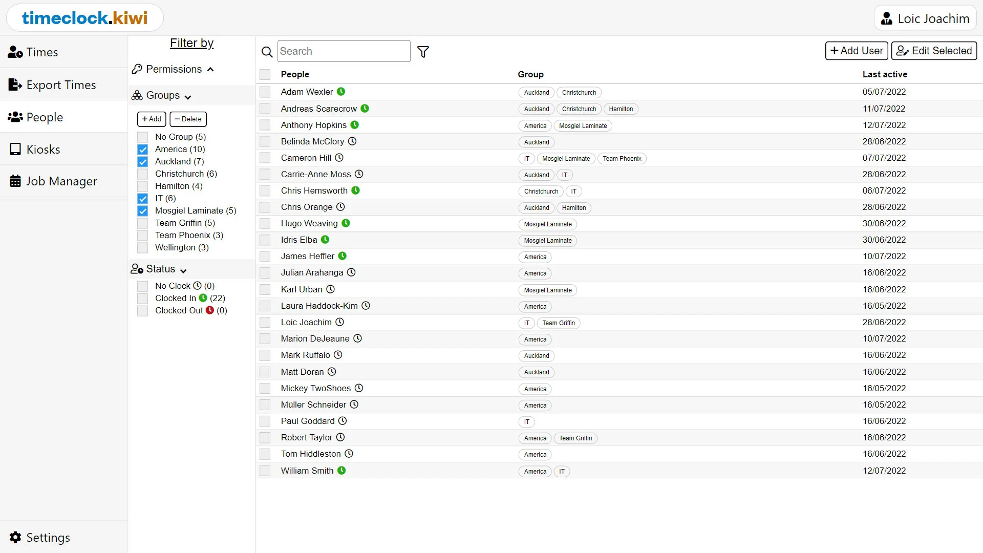 A screenshot of the portal's people management page.